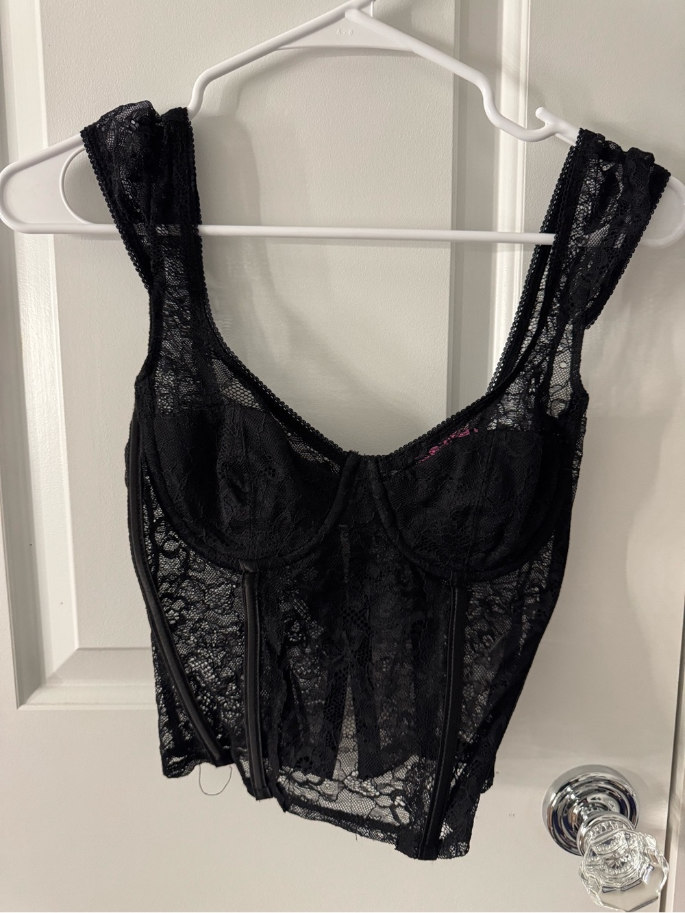 Edikted Black Lace Bustier Top